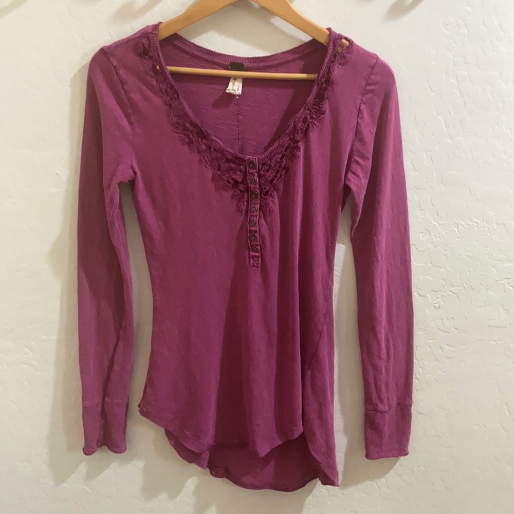 We The Free People Long Sleeve Burnout Top